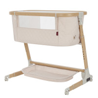 Carrello Prima CRL-16503 - dostawne łóżeczko z elektronicznym systemem kołysania (4 kółka, materacyk, 5 prędkości kołysania, timer ) • Honey Beige