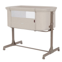 Carrello Luna CRL-16501 - dostawne łóżeczko, mobilne łóżeczko dla niemowlaka (4 kółka, materacyk) • Silk Beige