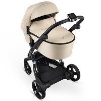 iBebe iStop Drive - wózek dziecięcy 2w1 z elektronicznym hamulcem i wspomaganiem jazdy • Beige