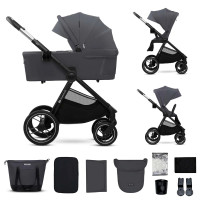 Kinderkraft Nea 2 - wielofunkcyjny wózek dziecięcy 2w1 • Deep Grey