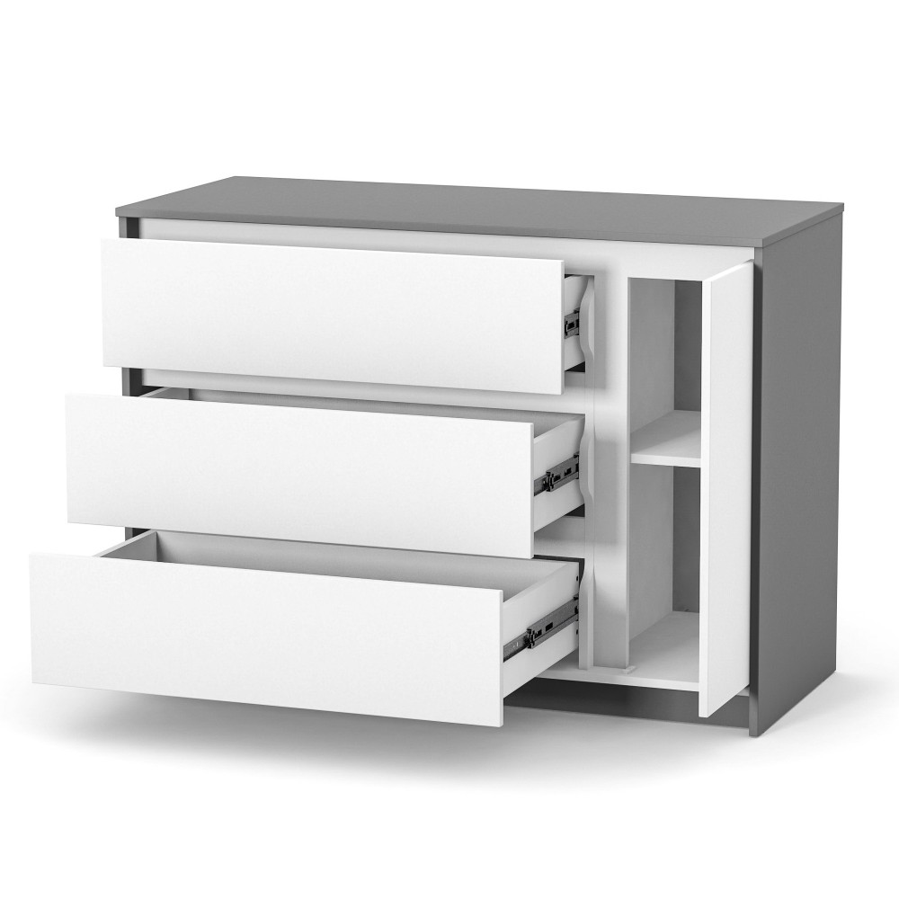 Veres Bern 1200 - komoda dziecięca (120cm) • White Graphite Veres Bern 1200 - komoda dziecięca (120cm) • White Graphite