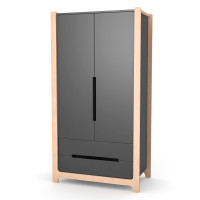 Veres Nice 950 - szafa dziecięca dwudrzwiowa (95x52.7x179.7 cm) • Anthracite Natural
