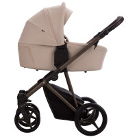 Bebetto Pelpasso PRO - wózek dziecięcy 2w1, z tapicerką z ekoskóry • PRO 02 Choco