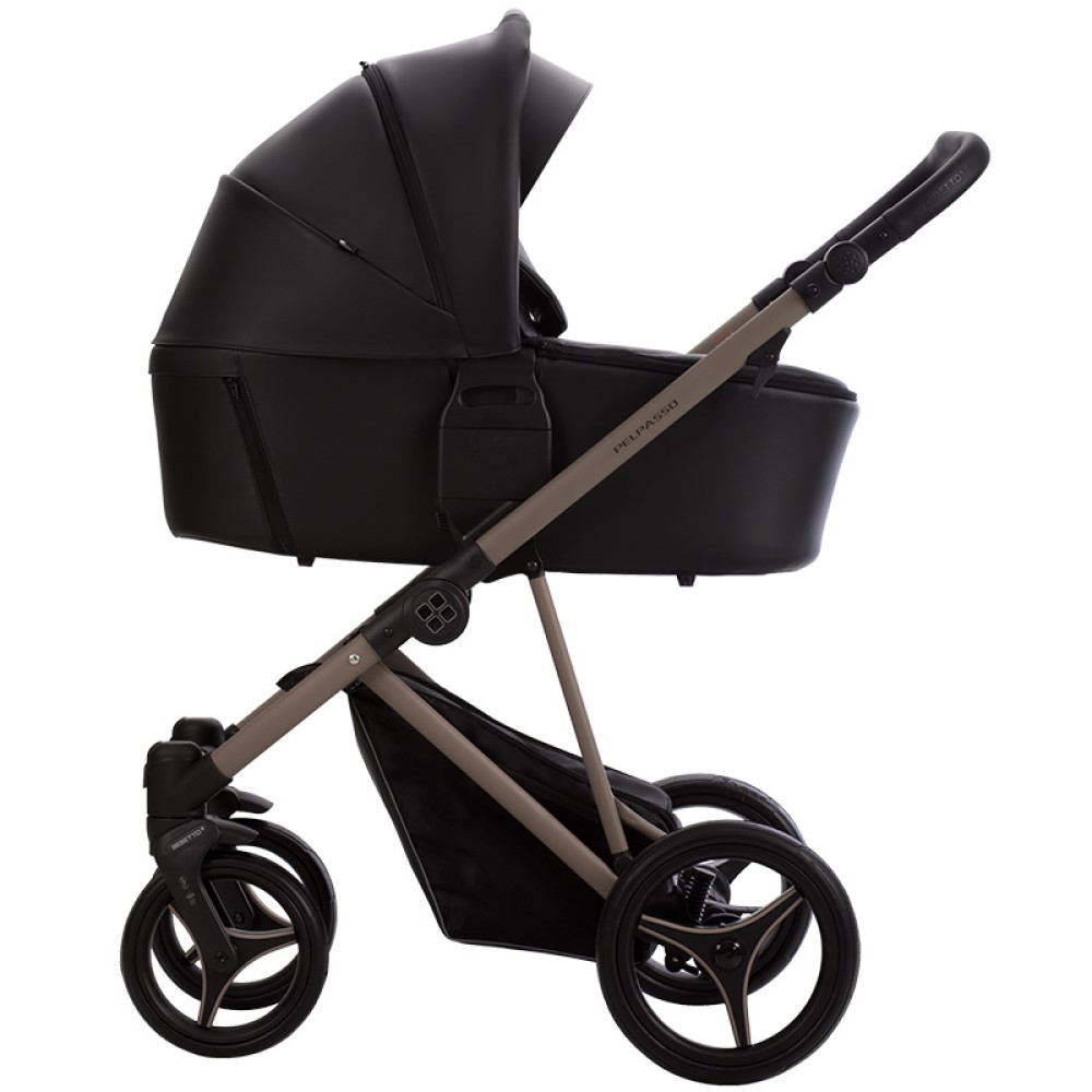 Bebetto Pelpasso PRO - wózek dziecięcy 2w1, z tapicerką z ekoskóry • PRO 03 Kaszmir