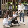 Carrello Bravo Lite CRL-5529 - wózek spacerowy całoroczny, spacerówka z dużymi kołami, z lampką LED, teleskopowa regulacja rączki, łatwe składanie • Glossy Beige