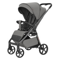 Carrello Bravo Carbon CRL-5530 - wózek spacerowy całoroczny, spacerówka na każdy teren z lampką LED (rączka teleskopowa, pięciopunktowe pasy z magnetycznym zamkiem) • Extreme Grey
