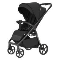 Carrello Bravo Carbon CRL-5530 - wózek spacerowy całoroczny, spacerówka na każdy teren z lampką LED (rączka teleskopowa) • Deep Black