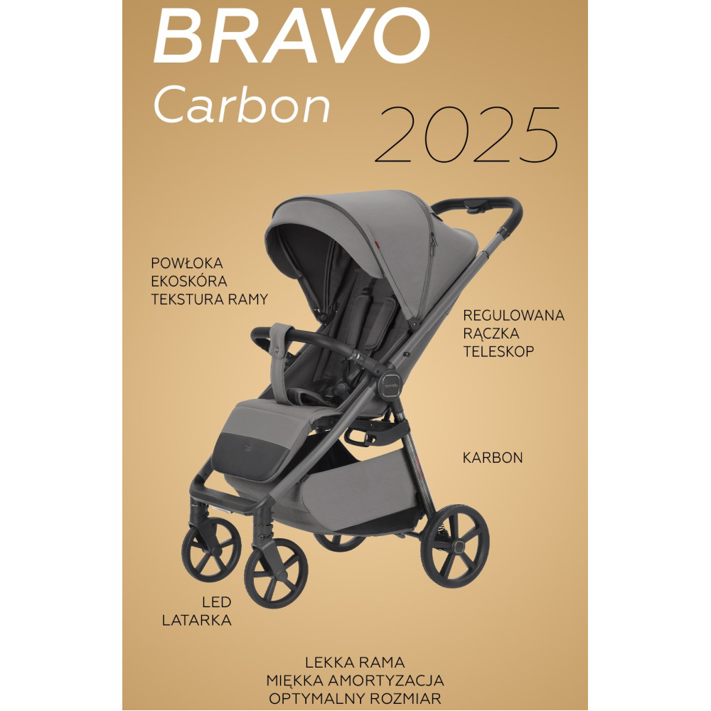 Carrello Bravo Carbon CRL-5530 - wózek spacerowy całoroczny, spacerówka na każdy teren z lampką LED (rączka teleskopowa) • Deep Black Carrello Bravo Carbon CRL-5530 - wózek spacerowy całoroczny, spacerówka na każdy teren z lampką LED (rączka teleskopowa) • Deep Black