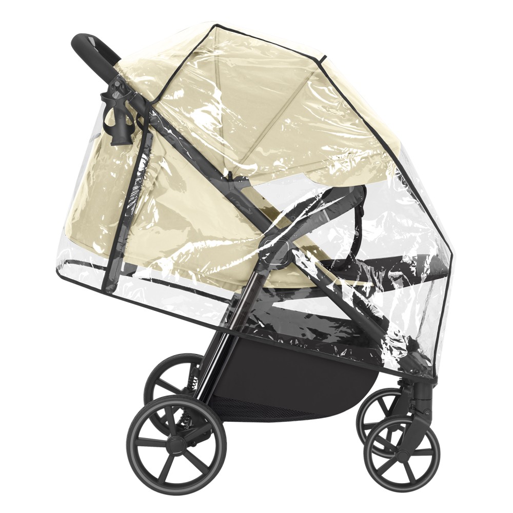 Carrello Bravo Lite CRL-5529 - wózek spacerowy całoroczny, spacerówka z dużymi kołami, z lampką LED, teleskopowa regulacja rączki, łatwe składanie • Bamboo Green