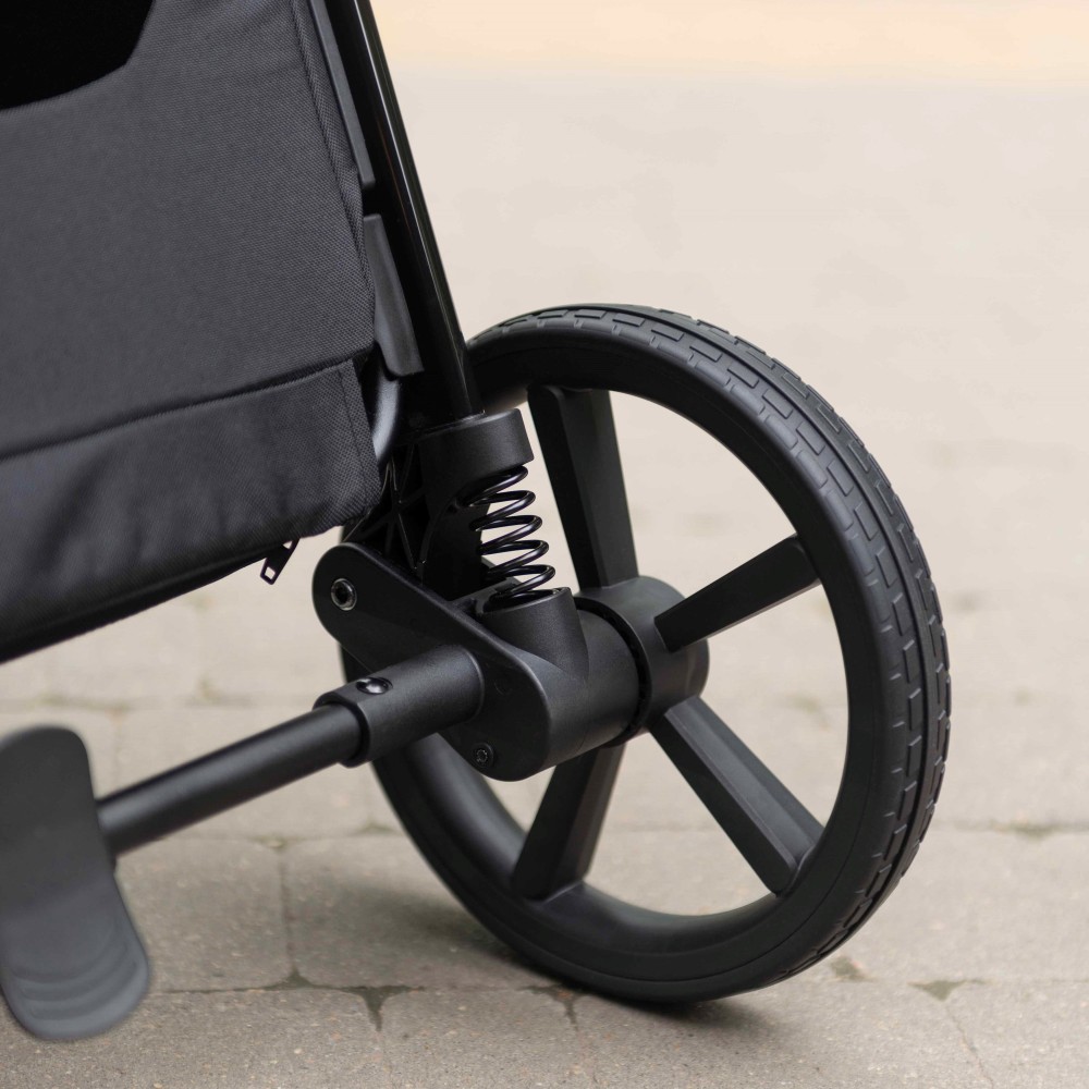 Carrello Bravo Lite CRL-5529 - wózek spacerowy całoroczny, spacerówka z dużymi kołami, z lampką LED, teleskopowa regulacja rączki, łatwe składanie • Bamboo Green