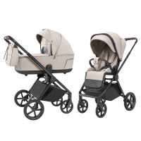 Carrello Ultra CRL-6527 - lekki wózek wielofunkcyjny 2w1 z regulacją wysokości gondoli i siedziska spacerówki (termo gondola, rączka teleskopowa) • Ice Grey