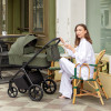 Carrello Vector 2025 CRL-6551 - lekki wózek dziecięcy 2w1 z regulacją wysokości gondoli i siedziska spacerówki, duże koła, rączka teleskopowa • Mellow Beige
