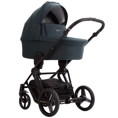 Bebetto Monti - wózek dziecięcy 2w1 z adapterami do podwyższenia gondoli (regulacja wysokości rączki łamana i teleskopowa) • 03 Dark