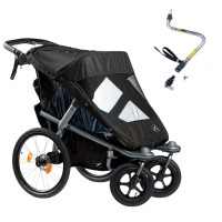 TFK Velo 2 - wielofunkcyjny wózek spacerowy, wózek sportowy biegowy, przyczepka rowerowa (w zestawie dyszel z zaciskiem) • Black