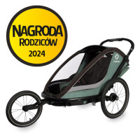 Hamax Cocoon - велосипедний причіп двомісний, бігова спортивна коляска (набір для бігу в комплекті ) • Green/Black Hamax Cocoon - велосипедний причіп двомісний, бігова спортивна коляска (набір для бігу в комплекті ) • Green/Black