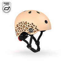 SCOOTANDRIDE XXS-S - kask dziecięcy na rower, hulajnogę (1-5lat / 45-51cm obwód głowy) • Leopard