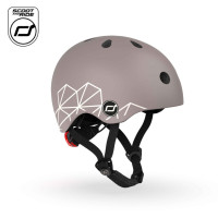 SCOOTANDRIDE XXS-S - дитячий шолом для велосипеда, самоката (1-5років / 45-51см окружність голови) • Brown Lines
