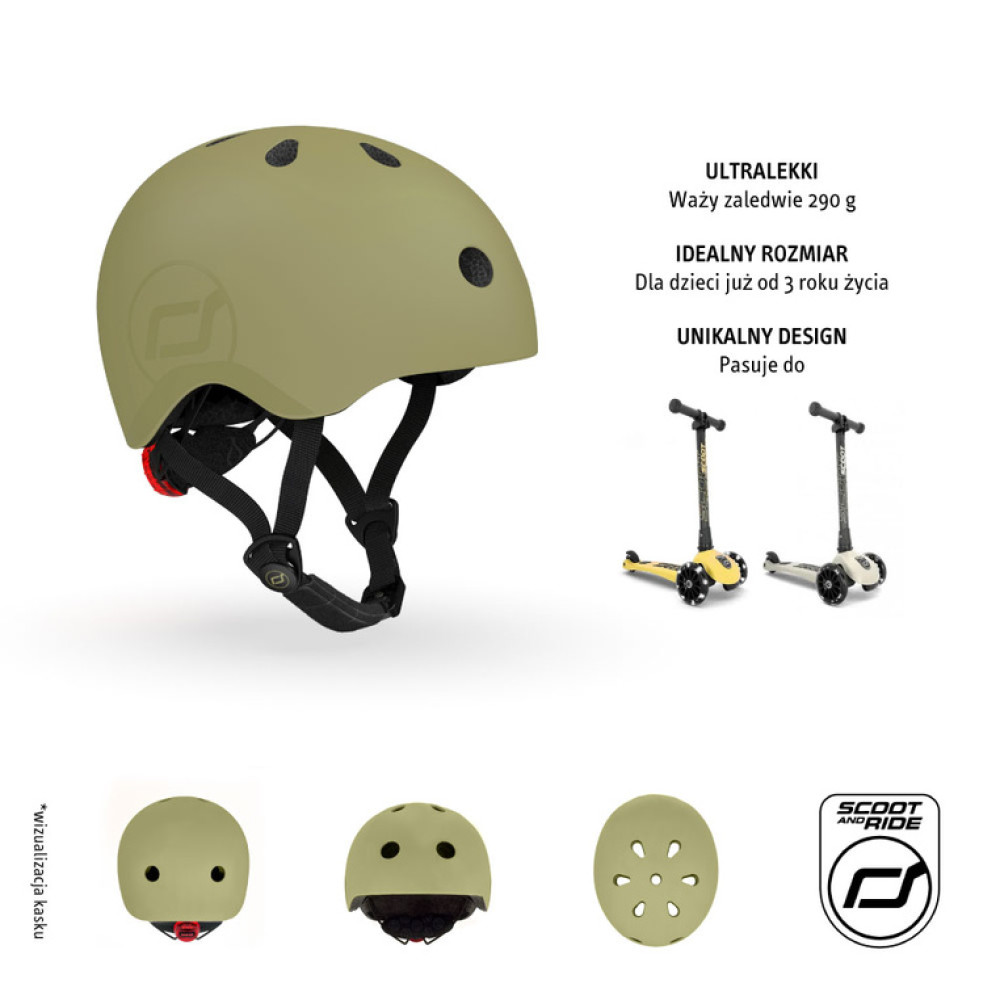 SCOOTANDRIDE S-M - дитячий шолом для велосипеда, самоката (3+ років / 51-55см окружність голови) • Olive SCOOTANDRIDE S-M - дитячий шолом для велосипеда, самоката (3+ років / 51-55см окружність голови) • Olive