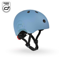SCOOTANDRIDE S-M - дитячий шолом для велосипеда, самоката (3+ років / 51-55см окружність голови) • Steel
