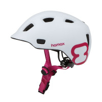 Hamax Thundercap S/M - kask dziecięcy rowerowy (roz 52-56cm) • White/Pink