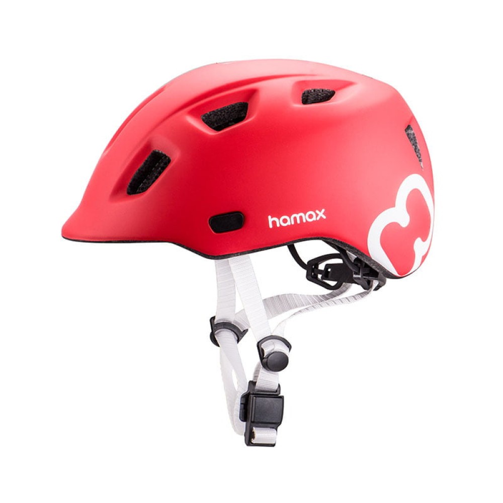Hamax Thundercap S/M - kask dziecięcy rowerowy (roz 52-56cm) • Red/White