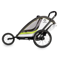 Hamax Breeze One - przyczepka rowerowa pojedyncza, wózek do biegania (zestaw do biegania w zestawie) • White/Green