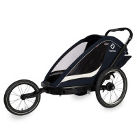 Hamax Breeze One - przyczepka rowerowa pojedyncza, wózek do biegania (zestaw do biegania w zestawie) • Navy/Cream