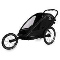 Hamax Breeze - przyczepka rowerowa podwójna, wózek do biegania (zestaw do biegania w zestawie) • Black