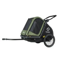 Hamax Pluto M - przyczepka rowerowa dla psa do 35 kg • Green/Black