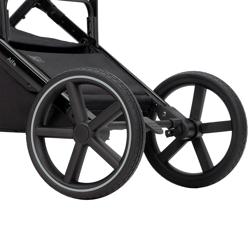 Carrello Alfa 2025 CRL-6522 - lekki wózek dziecięcy 2w1 z regulacją wysokości gondoli i siedziska spacerówki (duże koła, rączka teleskopowa) • Natural Beige