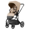 Carrello Alfa 2025 CRL-6522 - lekki wózek dziecięcy 2w1 z regulacją wysokości gondoli i siedziska spacerówki (duże koła, rączka teleskopowa) • Natural Beige