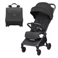 Carrello Atom S CRL-5526 - прогулянкова коляска з автоматичним складанням, компактний візок для подорожей, рюкзак для транспортування в комплекті • Storm Black