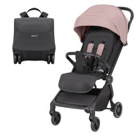 Carrello Atom S CRL-5526 - прогулянкова коляска з автоматичним складанням, компактний візок для подорожей, рюкзак для транспортування в комплекті • Blossom Pink
