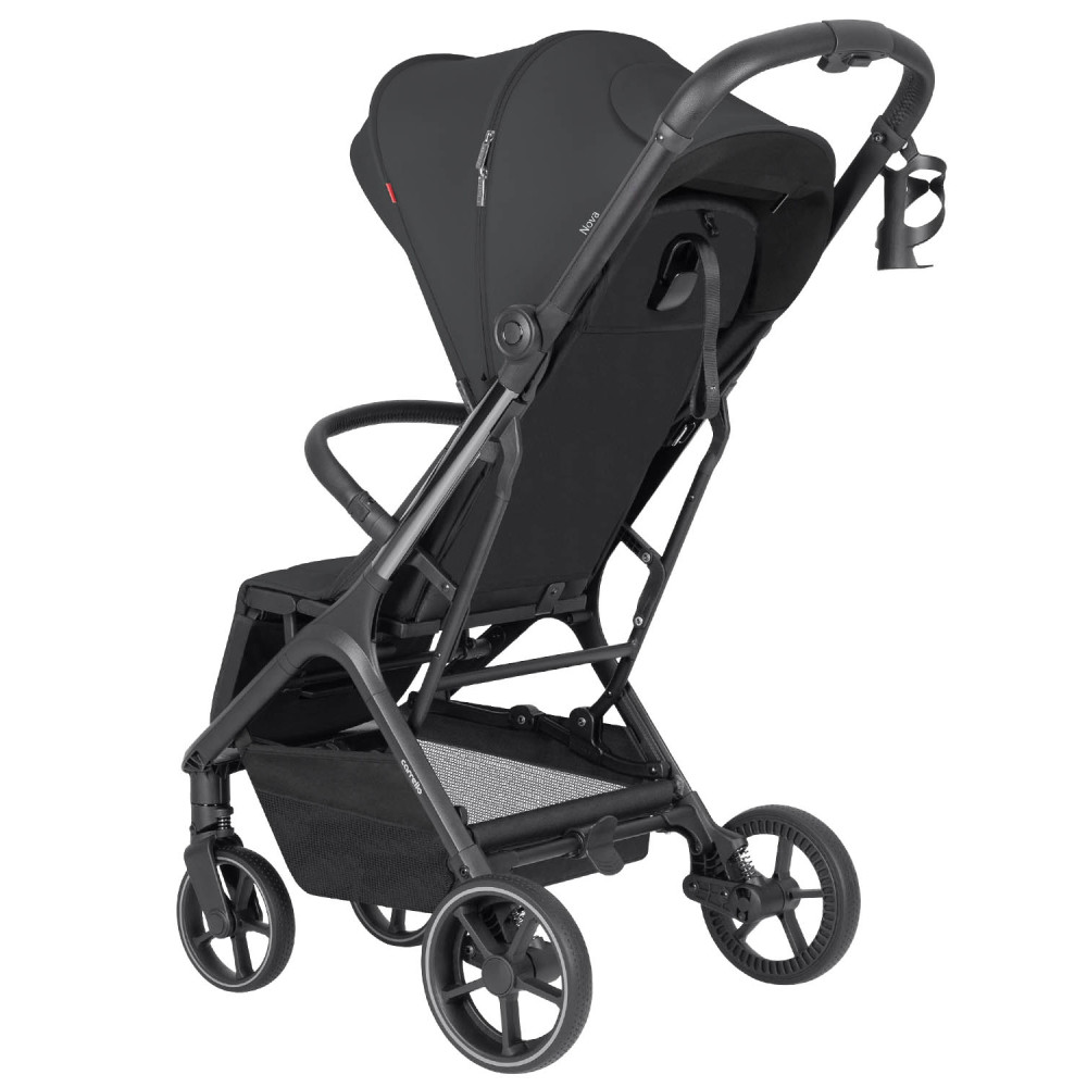 Carrello Nova Plus 2025 CRL-5524 - wózek spacerowy z automatycznym składaniem, kompaktowa spacerówka, z większymi kołami, pokrowiec na nóżki z zamkiem błyskawicznym • Marengo Grey