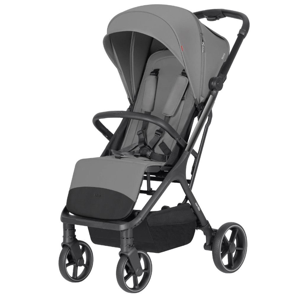 Carrello Nova Plus 2025 CRL-5524 - прогулянкова коляска з автоматичним складанням, компактний візок, збільшені колеса, чохол на ніжки з блискавкою • River Grey