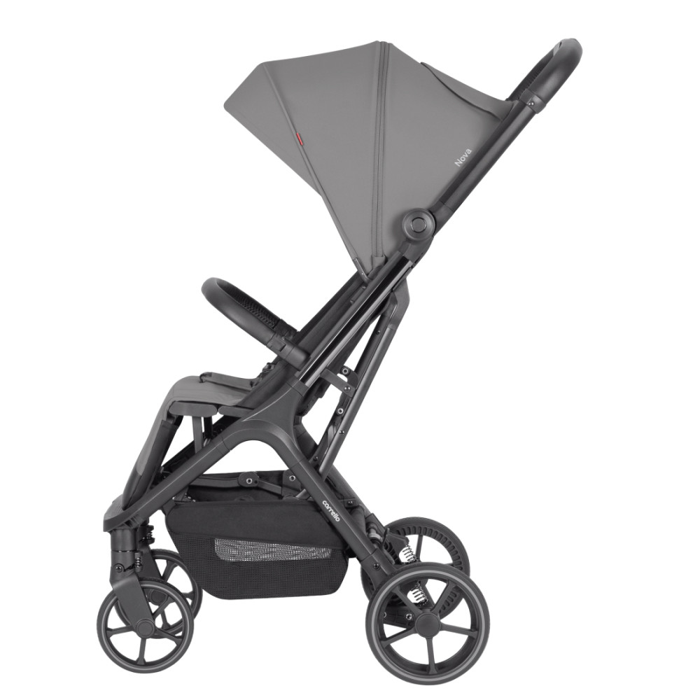 Carrello Nova Plus 2025 CRL-5524 - прогулянкова коляска з автоматичним складанням, компактний візок, збільшені колеса, чохол на ніжки з блискавкою • River Grey