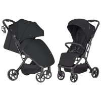 Carrello Nova Plus 2025 CRL-5524 - прогулянкова коляска з автоматичним складанням, компактний візок, збільшені колеса, чохол на ніжки з блискавкою • Vinyl Black