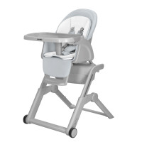 Carrello Alto CRL-10307 - krzesełko do karmienia z funkcją automatycznego kołysania dziecka, uniwersalny leżaczek, bujaczek • Chrome Grey
