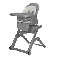 Carrello Alto CRL-10307 - krzesełko do karmienia z funkcją automatycznego kołysania dziecka, uniwersalny leżaczek, bujaczek • Solid Grey