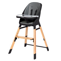 Espiro Sense - krzesełko do karmienia 4w1, hoker do 110 kg, niskie krzesełko i taboret w jednym, regulowany podnóżek • 10 Onyx Black
