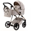 Adamex Delta Natura - дитяча коляска 2в1, вентиляційні отвори в люльці, прогулянкове сидіння складається разом з рамою в обох напрямках руху • Vanilla (DN-3)