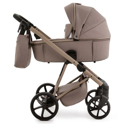 Adamex Delta Natura - дитяча коляска 2в1, вентиляційні отвори в люльці, прогулянкове сидіння складається разом з рамою в обох напрямках руху • Cappuccino (DN-4)