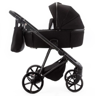 Adamex Delta Natura - дитяча коляска 2в1, вентиляційні отвори в люльці, прогулянкове сидіння складається разом з рамою в обох напрямках руху • Carbon (DN-11)