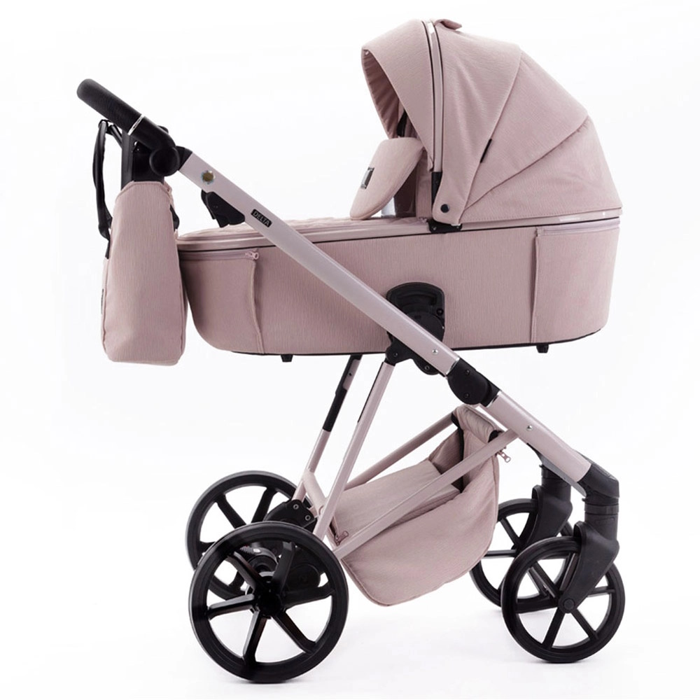 Adamex Delta Natura - дитяча коляска 2в1, вентиляційні отвори в люльці, прогулянкове сидіння складається разом з рамою в обох напрямках руху • Rose (DN-2)