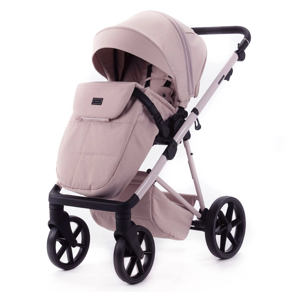 Adamex Delta Natura - дитяча коляска 2в1, вентиляційні отвори в люльці, прогулянкове сидіння складається разом з рамою в обох напрямках руху • Rose (DN-2)