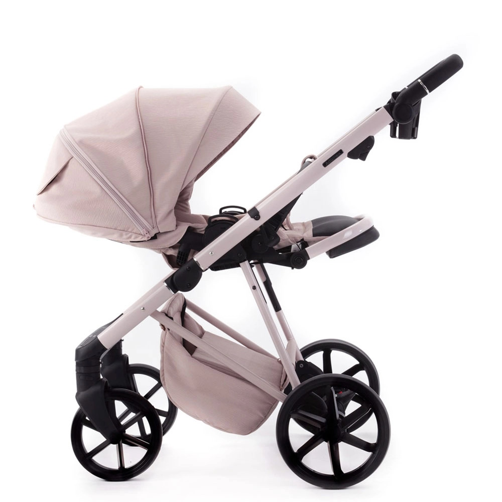 Adamex Delta Natura - дитяча коляска 2в1, вентиляційні отвори в люльці, прогулянкове сидіння складається разом з рамою в обох напрямках руху • Rose (DN-2)
