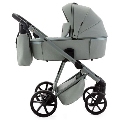 Adamex Delta Natura - дитяча коляска 2в1, вентиляційні отвори в люльці, прогулянкове сидіння складається разом з рамою в обох напрямках руху • Mint (DN-8)