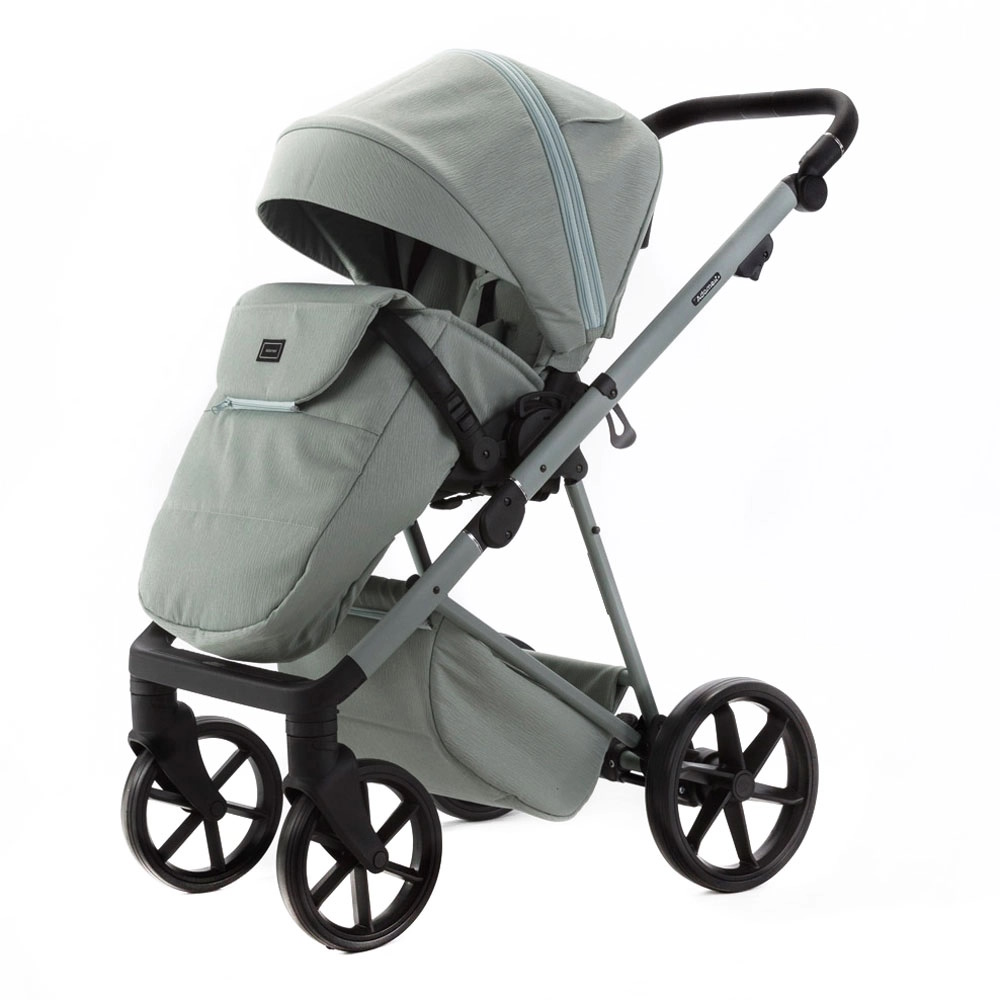 Adamex Delta Natura - дитяча коляска 2в1, вентиляційні отвори в люльці, прогулянкове сидіння складається разом з рамою в обох напрямках руху • Mint (DN-8)