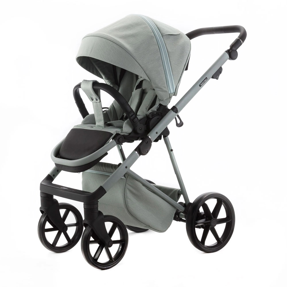 Adamex Delta Natura - дитяча коляска 2в1, вентиляційні отвори в люльці, прогулянкове сидіння складається разом з рамою в обох напрямках руху • Mint (DN-8)