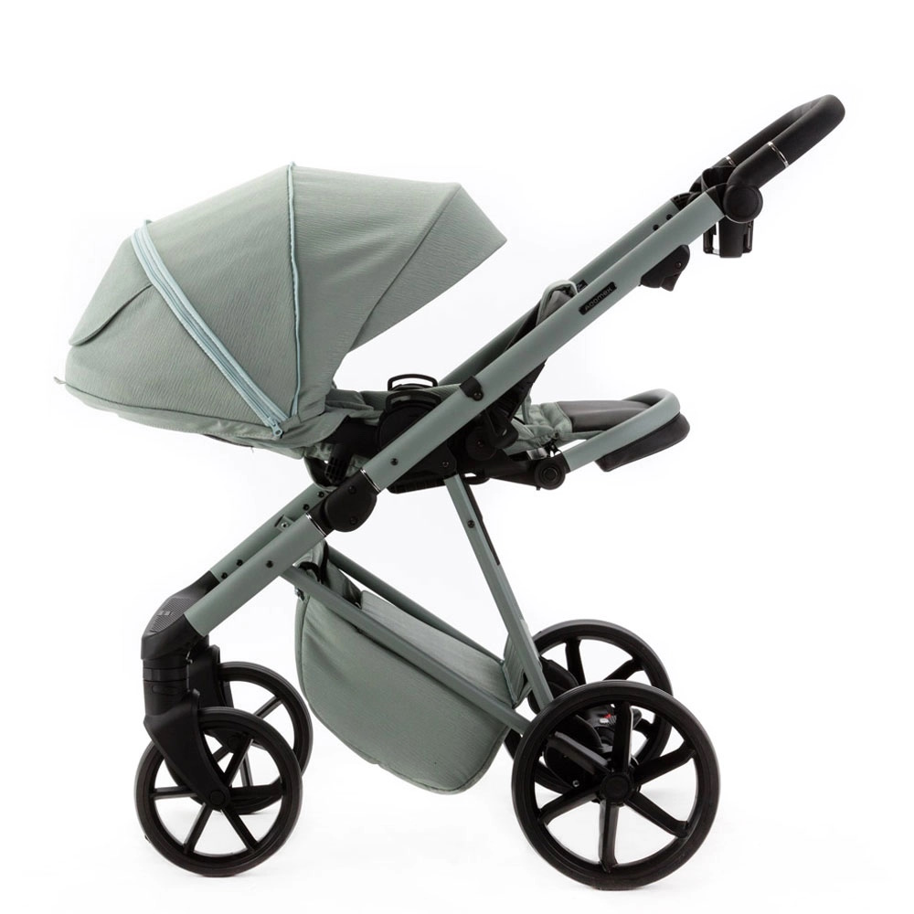 Adamex Delta Natura - дитяча коляска 2в1, вентиляційні отвори в люльці, прогулянкове сидіння складається разом з рамою в обох напрямках руху • Mint (DN-8)